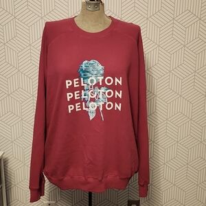 NEW Peloton Everyday Oversized Pink Long Sleeve Graphic Logo Sweatshirt Large